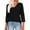 Black, variant on Ltctricy 3/4 Length Sleeve Womens Tops Trendy V Neck Hollow out Sleeve Loose T Shirts Dressy Casual Tunic Blouses