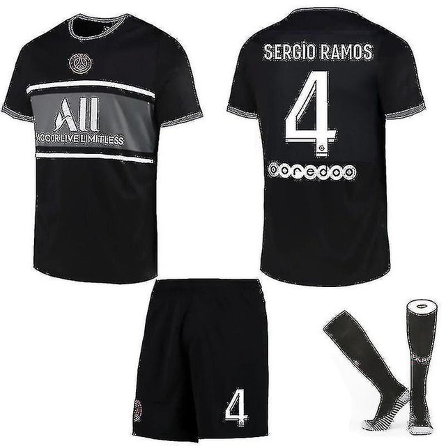 Kits de fútbol Jersey de fútbol Camiseta de entrenamiento Traje 21/22 Nueva temporada Paris Soccer-21 22 PSG Sergio Ramos 4-26 (140-150 CM) BmatwkZeng Bmatwk Jersey