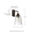 thumbnail image 2 of Capital Lighting 3711BB-135 Fallon Clear Glass Wall Sconce, 1-Light 100 Watt, 12" H x 6" W, Burnished Bronze, 2 of 2