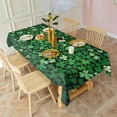 thumbnail image 4 of St Patrick Green Leaves Tablecloths Water Resistant Polyester Fabric Table Cloth for Kitchen Dining Holiday Dinner Stain-Resistant Table Covers Rectangle 60x102 Inch Heavy Weight Tabletop Cover, 4 of 6