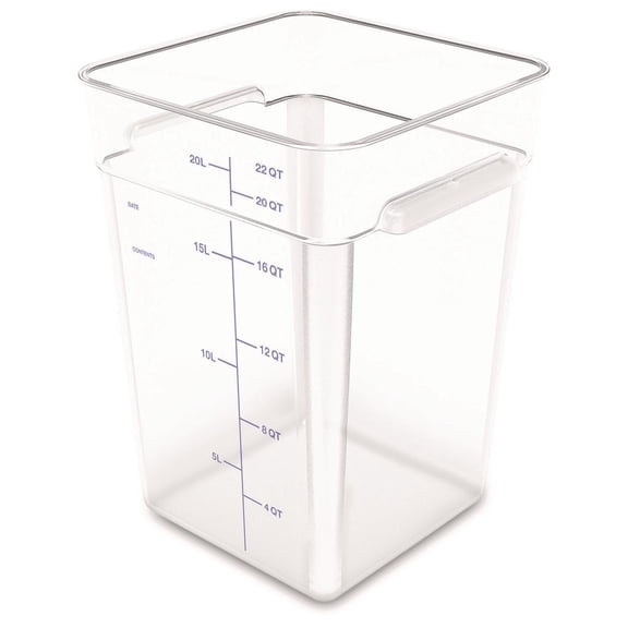 Carlisle 1195607 Squares 22-Quart Polycarbonate Food Storage Container - Clear