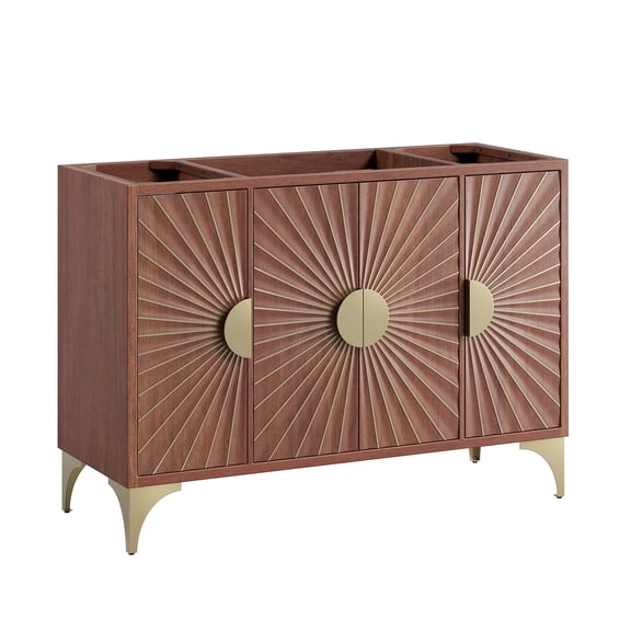 Modway Daylight 48" Solid Mango Wood Bathroom Vanity Cabinet in Walnut