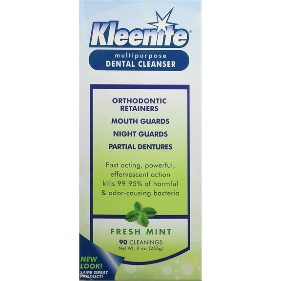 kleenite Multipurpose Dental Cleanser, 90 cleanings, Fresh mint 9 fl oz (Pack of 2) E11