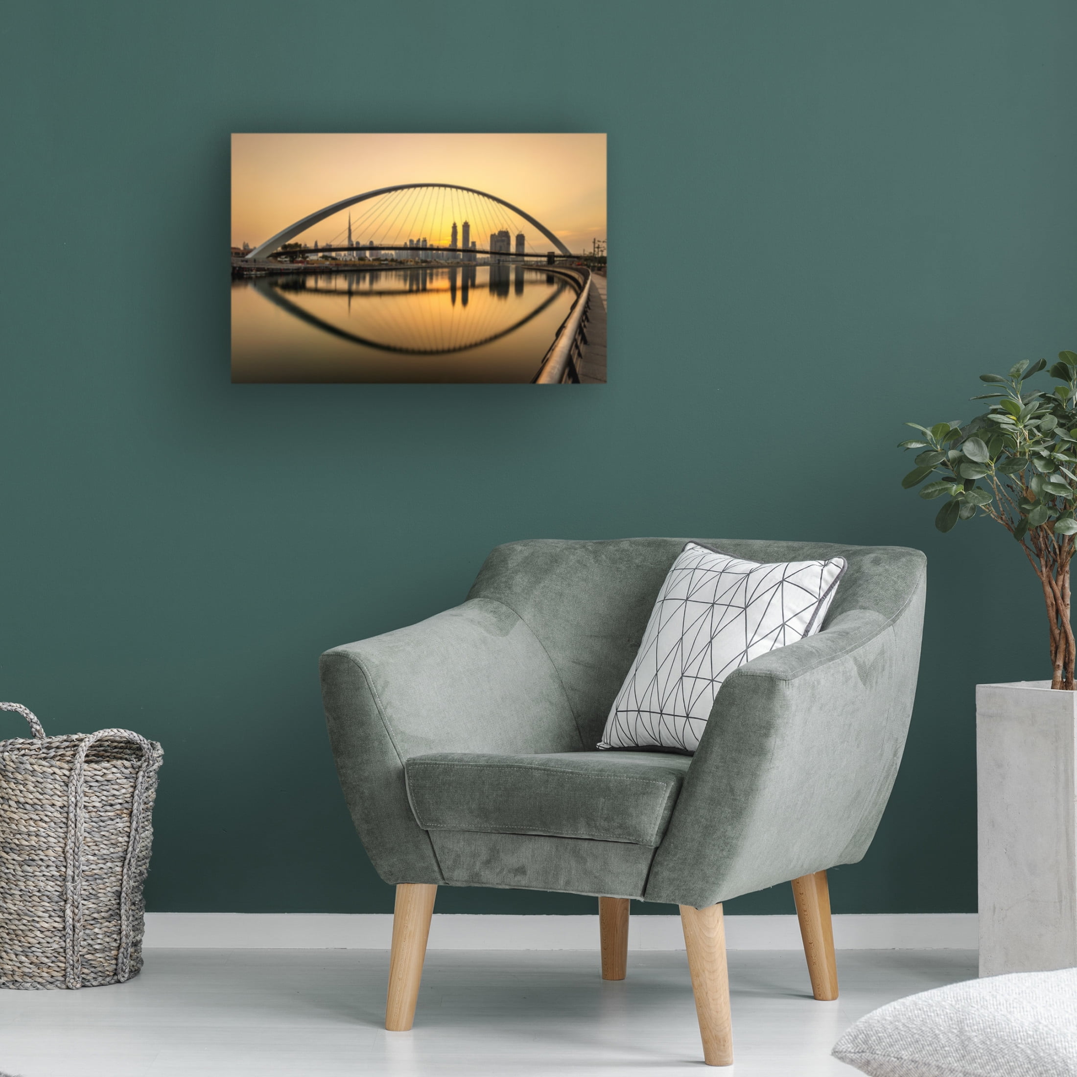 Canvas Wall Art - Mohammed Shamaa 'Dubai Water Canal' Wall Art for Living Room, Bedroom, or Office D?cor by Trademark Fine Art - 24 x 16 Inches