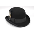 thumbnail image 4 of Men's Bruno Capelo Black Bowler Hat 100% Wool BO-320, 4 of 4