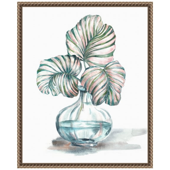 Amanti Art Island Tropics Frond in Bottle IV Framed Canvas Wall Art Print