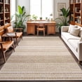 Abstract Beige Area Rug, Rustic Farmhouse Minimalist Beige Vertical ...