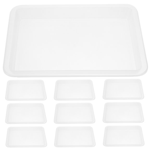 HERFIER 10pcs Plastic Art Trays Classroom Activity Trays Art Crafts Organizer Serving Tray