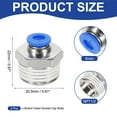 thumbnail image 2 of 2 Pcs NPT Push to Connect Air Fittings, Male Straight 6mm Tube OD x 1/2" NPT Thread Air Quick Connector, Blue, 2 of 7