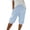 Blue A, variant on Enjoytime Summer Shorts for Women Casual Stripe Drawstring High Waist Knee Length Plus Size Shorts with Pockets