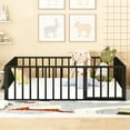thumbnail image 2 of Bellemave Full Size Metal Floor Bed Frame, Montessori Bed with Safety Guardrails and Door, No Weight Limit and Easy Assemble Playhouse Full Bed Frame (Black), 2 of 7