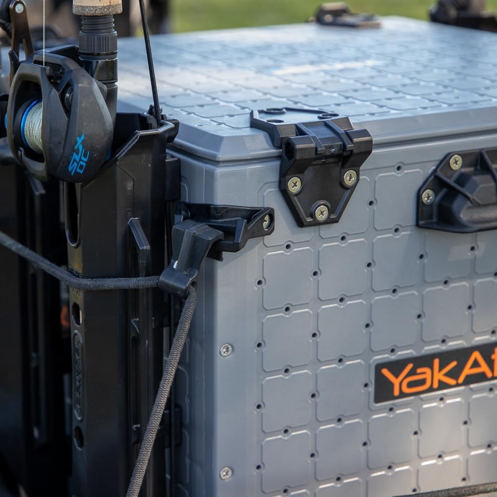 YakAttack BlackPak Pro 16" x 16" Fishing Crate W/ 6 Rod Holders - Grey