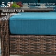 thumbnail image 3 of Summit Living 7-Seat Wicker Patio Furniture Set with 2 Swivel Chairs & 3-Seat Sofa with 2 Ottoman & 1 Coffee Table, Outdoor Sectional Conversation Set for Garden, Peacock-blue, 3 of 11