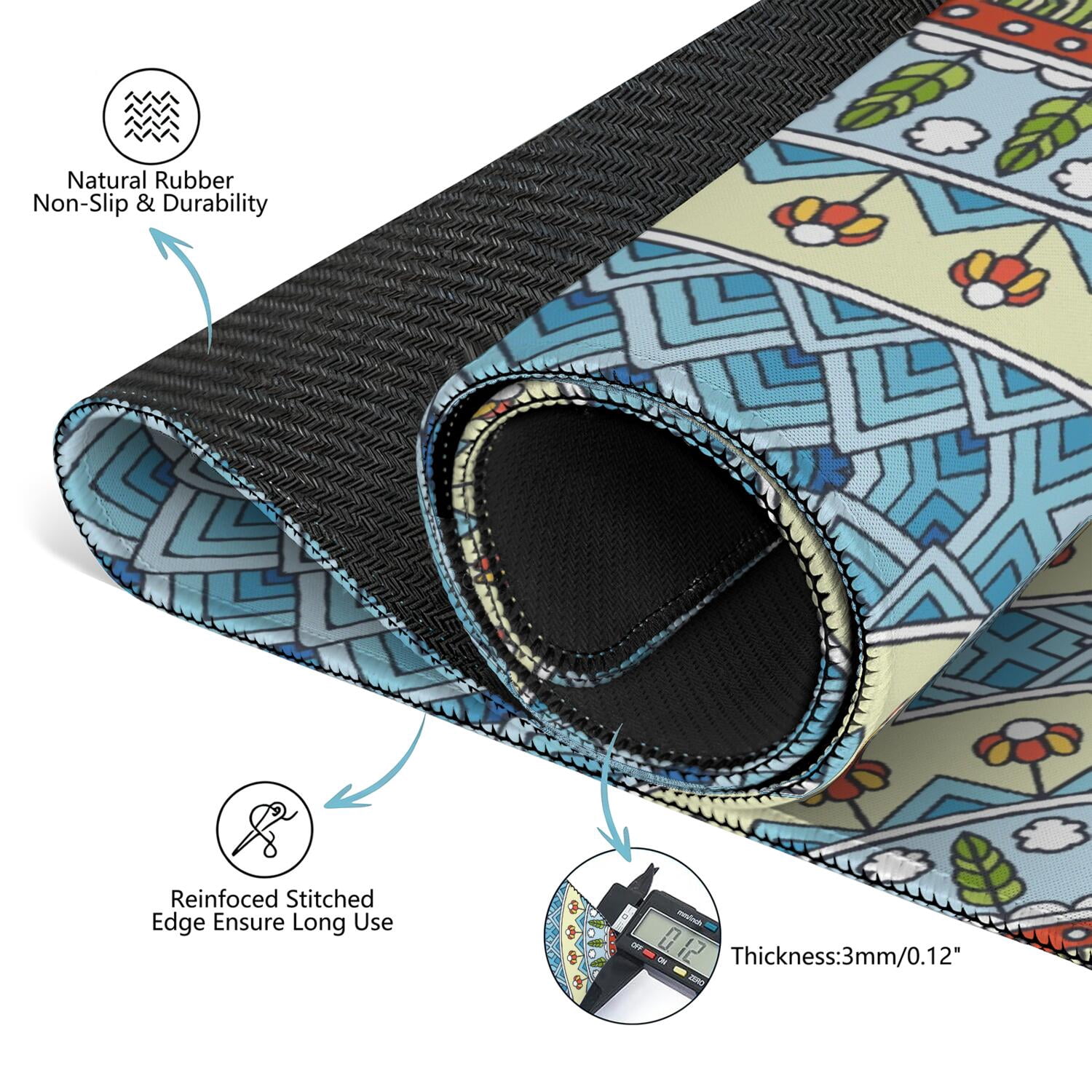 Mandala Mahjong Mat for Table, 31.5*31.5in Anti Slip American Mahjong Table Cloth, Noise Reduction, Neoprene Mah jongg Mat with Carrying Bag & 3 Dices, Mahjong Accessories Gift, Board Tile Games Mats