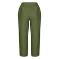 thumbnail image 5 of Diufon Linen Pants for Women Solid Color Plus Size Wide Leg Pants Summer Capris Pants with Pockets, 5 of 5