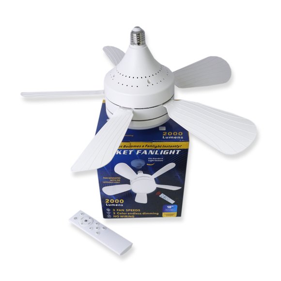 Foco Ventilador CM-TOP con luz y control remoto 3 modos de luz 19*45cm