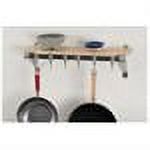 Concept Housewares PR-40322 Innovative 30&apos;&apos; Stainless Steel Track Wall Kitchen Rack With Natural Wood Shelf - image 2 of 4