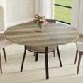 thumbnail image 1 of Table à Manger Ronde de 47 Pouces avec Tablette de Rangement - Pattes en Métal, 4 à 6 Places, Table Moderne Gain de Place pour Cuisine/salon (Table Seulement), 1 of 9