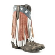 Roper Womens Waxy Brown Leather Vamp And Shaft Boot - Walmart.com