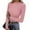 01# Pink, variant on Thermal Turtleneck Shirt Women Ribbed Long Sleeve Mock Neck Tops Slim Fit Trim Base Layer Yellow Free