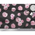 thumbnail image 3 of Soimoi Black Cotton Duck Fabric Flower Watercolor Printed Craft Fabric by The Yard 42 Inch Wide, 3 of 3