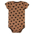 thumbnail image 5 of Hudson Baby Infant Girl Cotton Bodysuit, Pant and Bib Set, Cinnamon Hearts, 0-3 Months, 5 of 5
