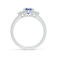 thumbnail image 2 of ANGARA Natural Solitaire Oval 1.25 ct Tanzanite and Diamond Promise Ring in 14K White Gold for Women (Size-8x6mm) | December Birthstone, Anniversary, Jewelry Gift for Women | Natural Tanzanite Ring, 2 of 9