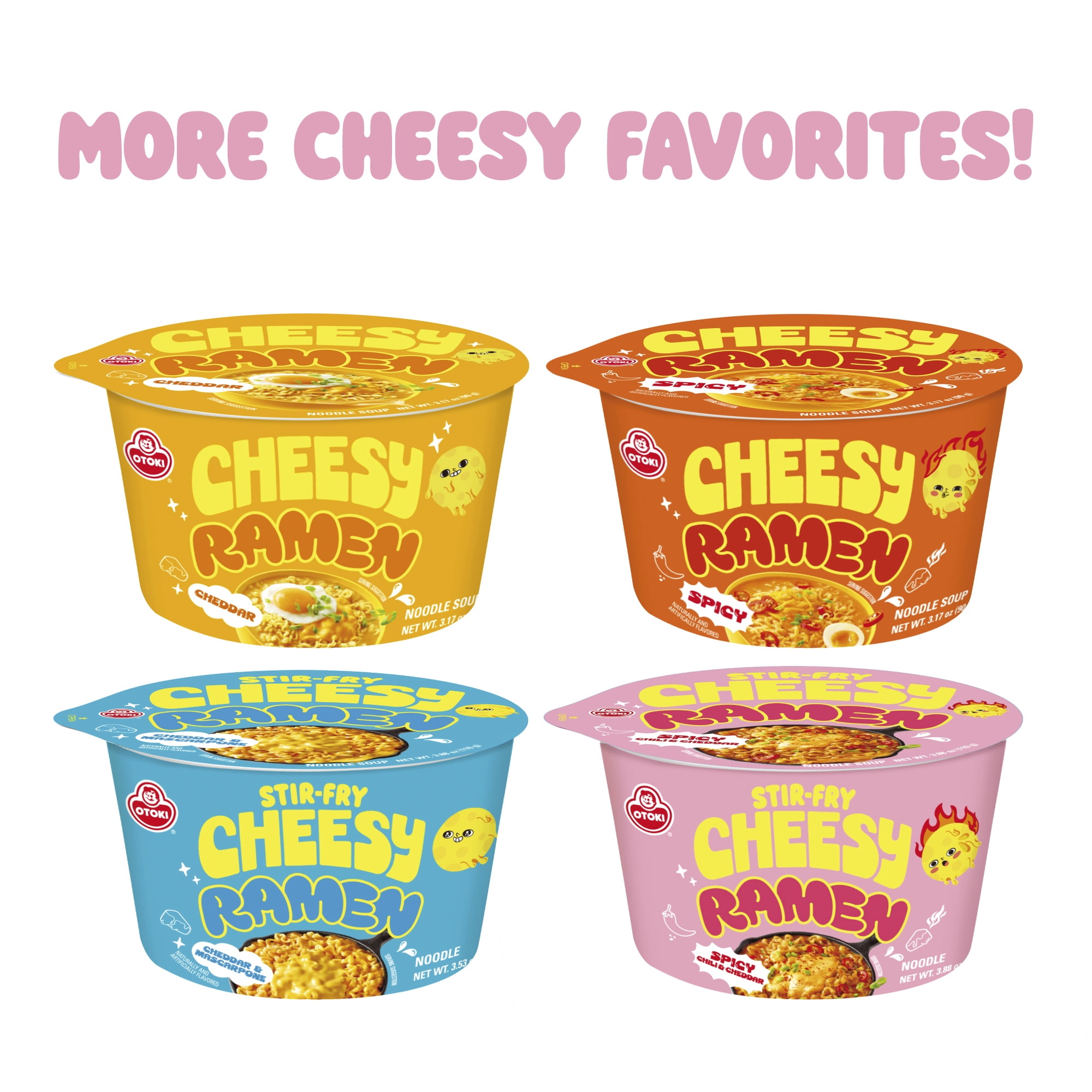 Cheesy Stir-Fry Ramen Bowl (Pack of 6) – Spicy Chili & Cheddar Flavor Bold, Creamy & Cheesy Korean Instant Noodles 3.88 oz