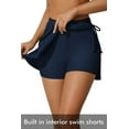 thumbnail image 2 of Charmo Womens Swim Skirt Built in Shorts Drawstring Swimsuit Bottom with Side Pocket, 2 of 8