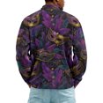thumbnail image 2 of LNZGNM Men's Mardi Gras Shirts 1/4 Zipper Plus Size Mask Printed Sweatshirts Banded Collar Long Sleeve Top Novelty Carnival Outerwear,Dark Purple 3XL, 2 of 7