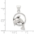 thumbnail image 4 of Sterling Silver Dolphin Jumping Through Hoop Pendant, 4 of 4