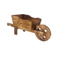 thumbnail image 2 of Hyknon Wooden Wagon Plantser Box, Garden Plants Cart with Wheels Handle, Rural Farmhouse Flower Basket, Cart Storage Basket Decor for Home Garden Outdoor Balcony Vegetables Flowers Herbs 18.5"L 7.5"H, 2 of 7