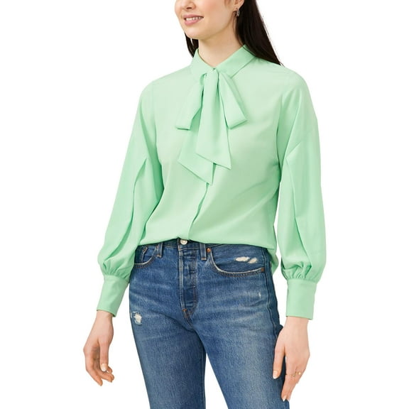Riley & Rae Womens Camille Tie Neck Work Blouse
