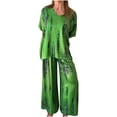 thumbnail image 2 of Hrsba Plus Size Matching Set Solid Color Short Sleeve Top and Wide Leg Pants for Women Fashion Casual Outfits Lightweight Breathable Fabric Daily Wear, 2 of 4