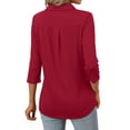 thumbnail image 3 of Fantaslook Womens Polo Shirts Business Casual 3/4 Sleeve Tops V Neck Dressy Work Blouses Office Clothes, 3 of 10