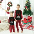 thumbnail image 2 of Odeerbi Christmas Pajamas for Family Holiday Plaid Long Sleeve Family Christmas Pajamas Matching Sets Kids Merry Christmas Print Parent-child Suit Two-Piece Sleepwear Xmas PJs Set Red, 2 of 8