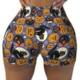 thumbnail image 2 of Lsque Spooky Cats And Halloween Pumpkins Pattern High Waisted Biker Shorts for Women-Tummy Control Fitness Athletic Workout Running Yoga Gym Shorts,Moisture-Wicking-Large, 2 of 9