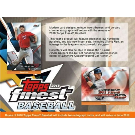 - 2018 Topps Finest Hobby Box (12 Packs/5 Cards: 2 Autographs)