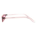 thumbnail image 3 of Womens Pop Color Narrow Rectangular Cat Eye Clear Frame Plastic Sunglasses Pink, 3 of 3