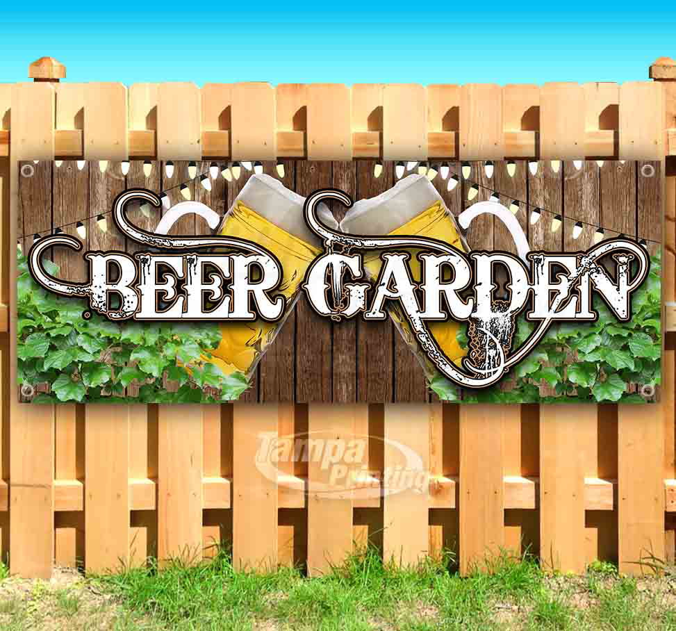 Beer Garden Banner 13 oz Heavy-Duty Vinyl Single-Sided with Metal Grommets Non-Fabric