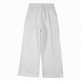 thumbnail image 6 of NIEWTR Girls Straight Wide Leg Track Pants Elastic Waist Casual Baggy Athletic Pants Loose Jogger Sweatpants（White,2-4 Years), 6 of 7