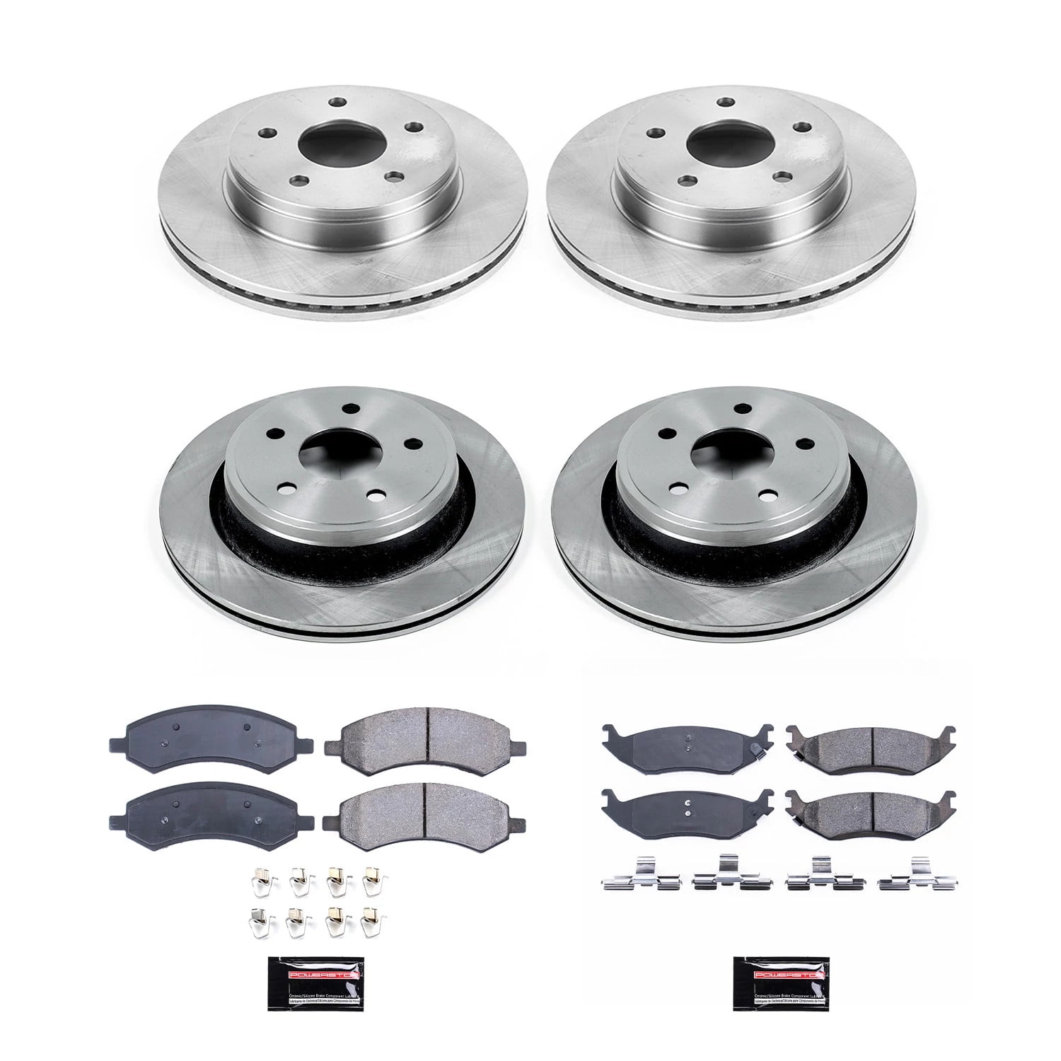 Power Stop Front and Rear Stock Replacement Brake Pad and Rotor Kit KOE2164