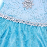 Jurebecia Princess Dress for Girls Birthday Party Blue Costume up Toddlers Kids Christmas Halloween Cosplay Clothes with Accessories 4T(3-4Years)