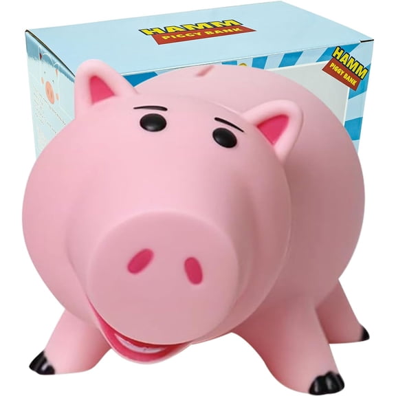 Hamm Piggy Bank Unbreakable Cute Pink Pig Money Bank Plastic Saving Coin Bank for Kids Christmas Birthday Gift