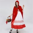 thumbnail image 4 of Christmas Dresses for Women Medieval Little Red Riding Hood Style Girl Vintage Dress Lace Waist Dress, 4 of 7