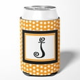 thumbnail image 2 of Letter J Initial Monogram - Orange Polkadots Can or Bottle Beverage Insulator Hugger, 2 of 5