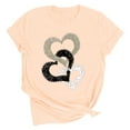 thumbnail image 4 of Goodtrade8 Short Sleeve Womens T-Shirts Valentines Plus Size Ladies Valentines Day Love Printed Crew Neck Casual Heart Holiday Tops, 4 of 7