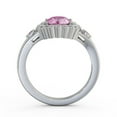 thumbnail image 3 of 1.69 Ct Round Shape Unique Floral Halo Pink Sapphire Natural Diamond Wedding Ring for her 14K White Gold Size 10.5, 3 of 7