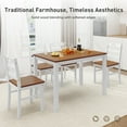 thumbnail image 2 of Alpha Joy Farmhouse Dining Table Set for 4 Solid Wood Kitchen Chairs and Table Set, Walnut & White, 2 of 10