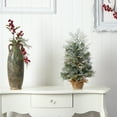 thumbnail image 4 of Nearly Natural 2ft. Winter Frosted Artificial Christmas Tree with 35 LED Lights in Burlap Base, 4 of 7